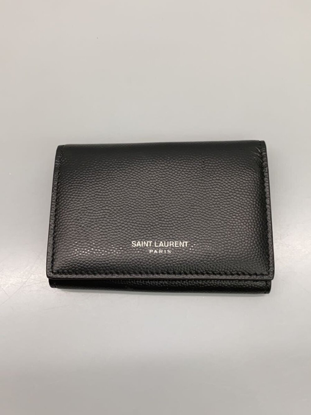 SAINT LAURENT Key Case Wallet Leather Black